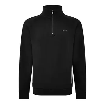 Boss Mens BOSS GREEN 1/4 Zip Jumper with Metal Logo Detail (Sense)