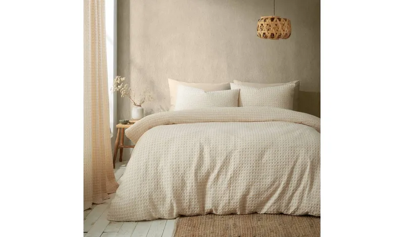 Pineapple Elephant Muscat Waffle Natural Bedding Set