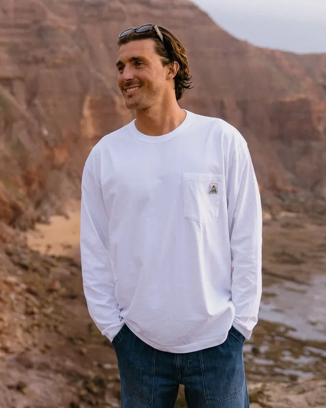 Passenger Clothing Heritage Relaxed Fit LS T-Shirt - White