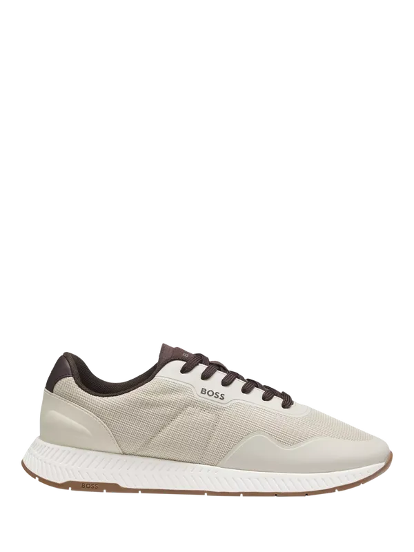BOSS Titanium Lace Up Trainers, Natural