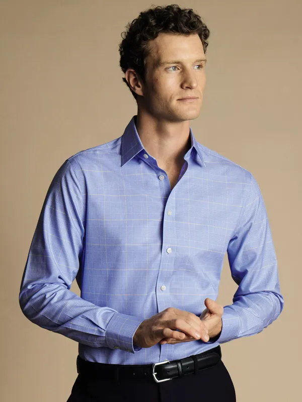 Charles Tyrwhitt Cotton Check Long Sleeve Collar Shirt