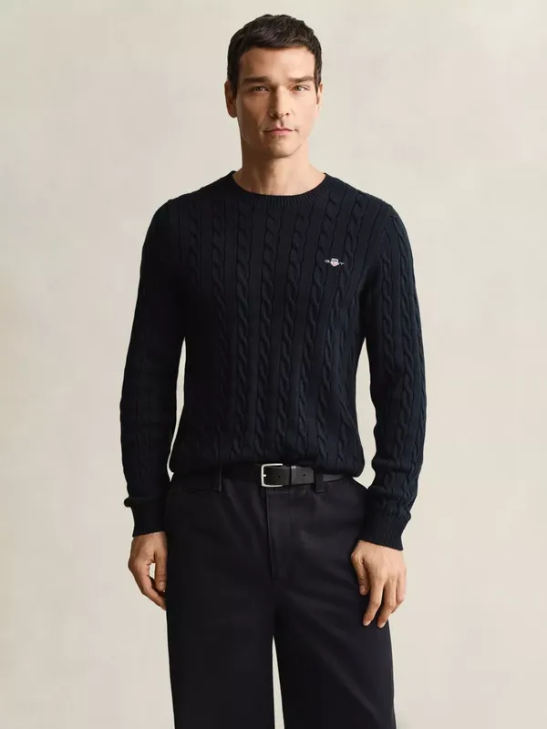 GANT Cotton Cable Knit Crew Neck Jumper