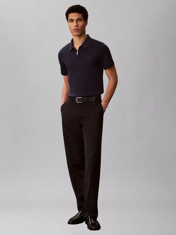 Calvin Klein Zip Neck Pique Polo Shirt