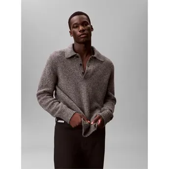 Calvin Klein Jeans Men's Yarn Polo Knitted Crew Neck Jumper