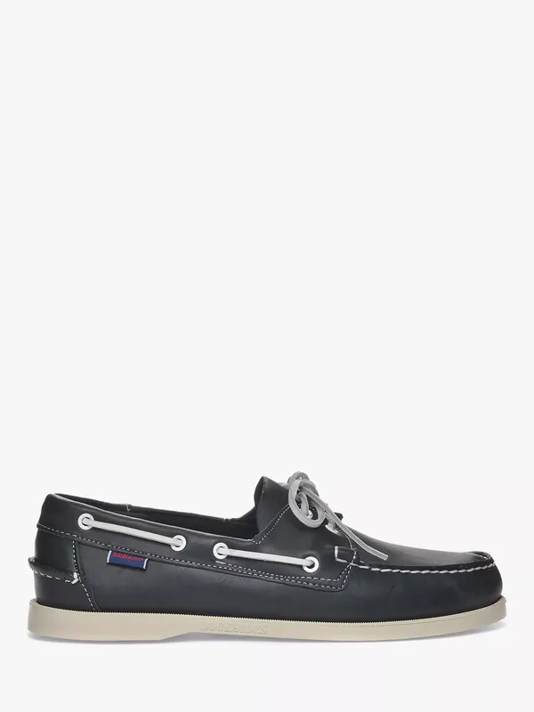 Sebago Dockside Portland Leather Boat Shoes, Navy
