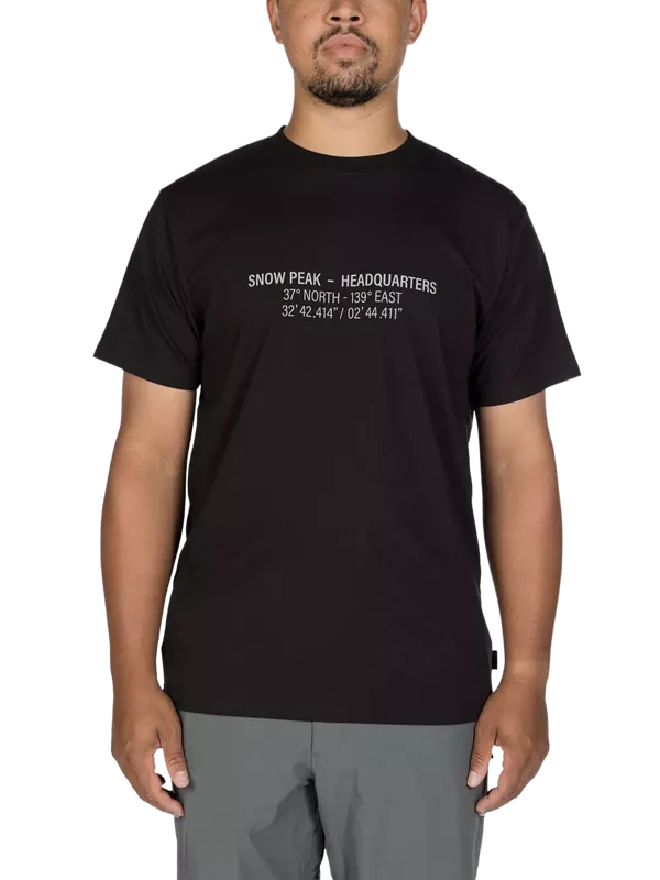Snow Peak HQ Map Graphic T-Shirt, Black