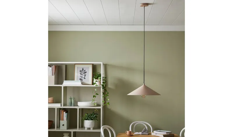 Habitat Cone Large 39cm Metal Ceiling Pendant Light - Rose