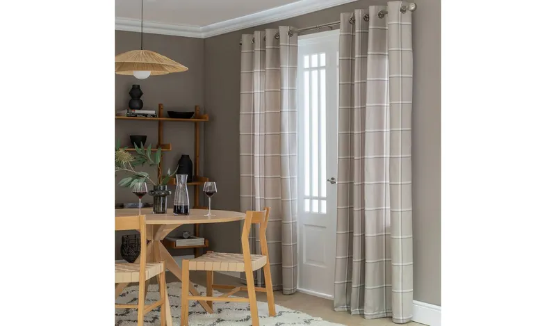 Habitat Square Check Fully Lined Eyelet Curtains