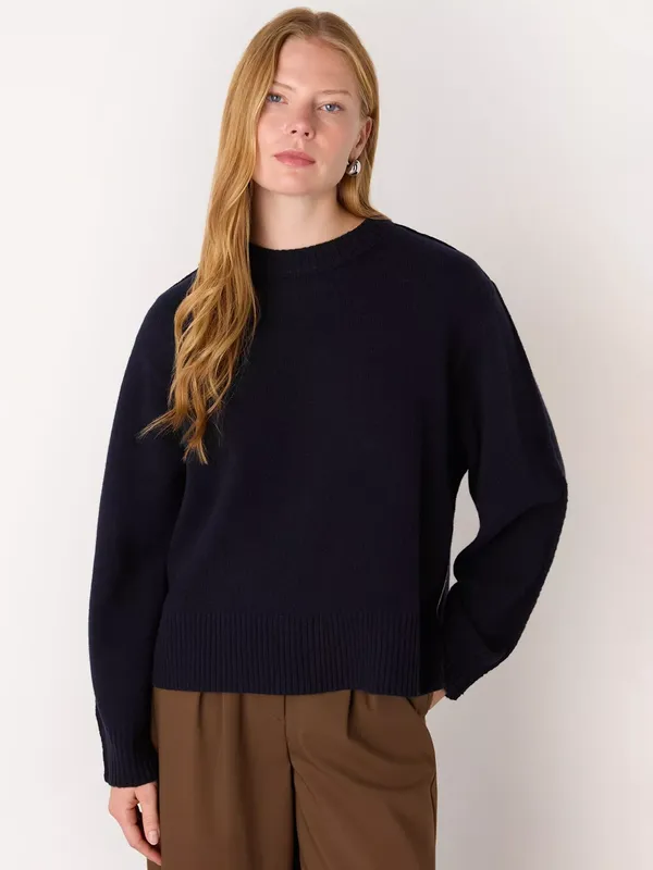 Whistles Side Stripe Detail Wool Knit Jumper