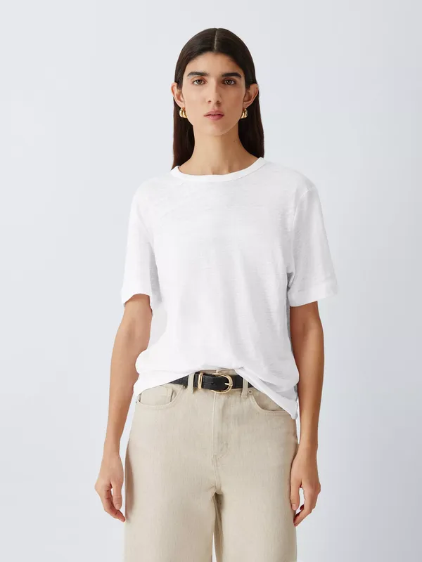 John Lewis Linen Crew Neck T-Shirt