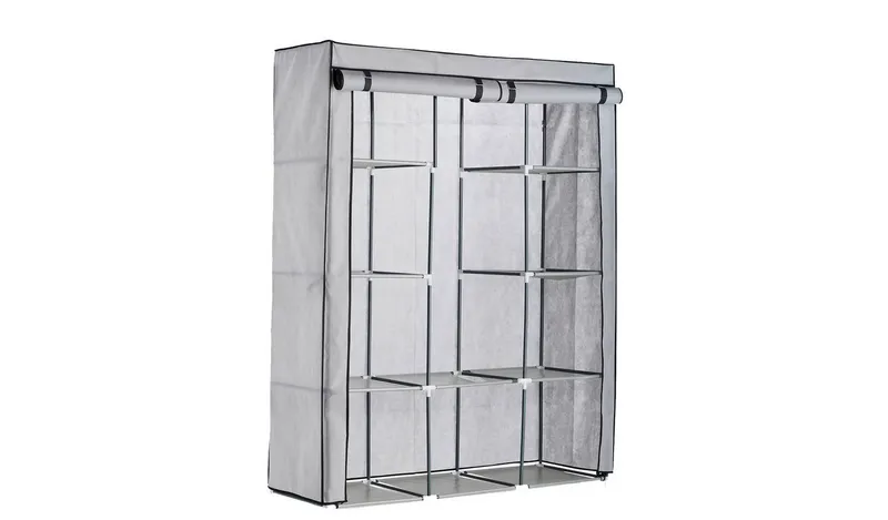 Argos Home Double Modular Fabrics Wardrobe - Grey and Black