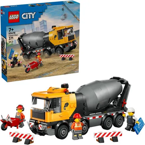 LEGO City Cement Mixer Truck Construction Toy for Kids 60478