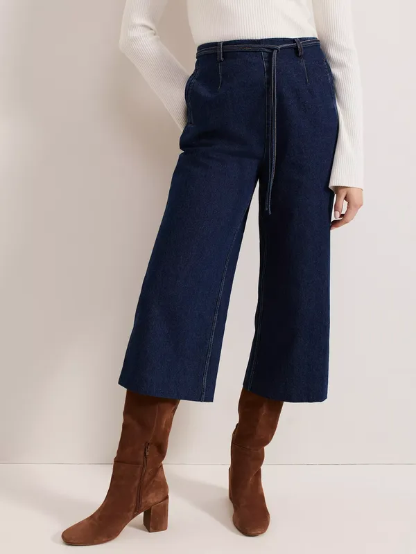 Phase Eight Aubrielle Denim Culottes, Mid Wash