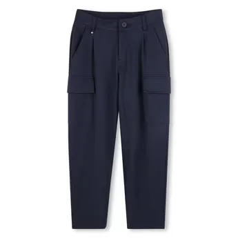 Boss Kids' Straight Leg Zip Pocket Relaxed Fit Cargo Trousers