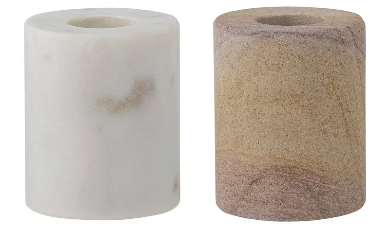 Bloomingville Lavina Set of 2 Marble Candle Holder