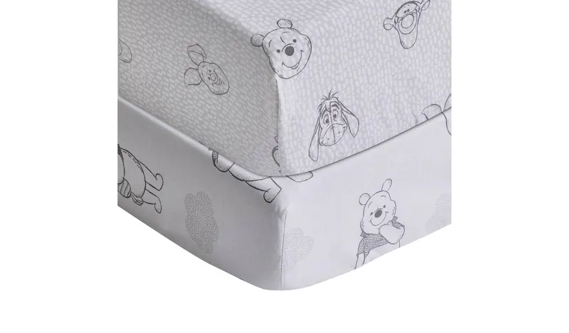 Disney Winnie The Pooh Cotton Twin Pack Nursery Fitted Sheet