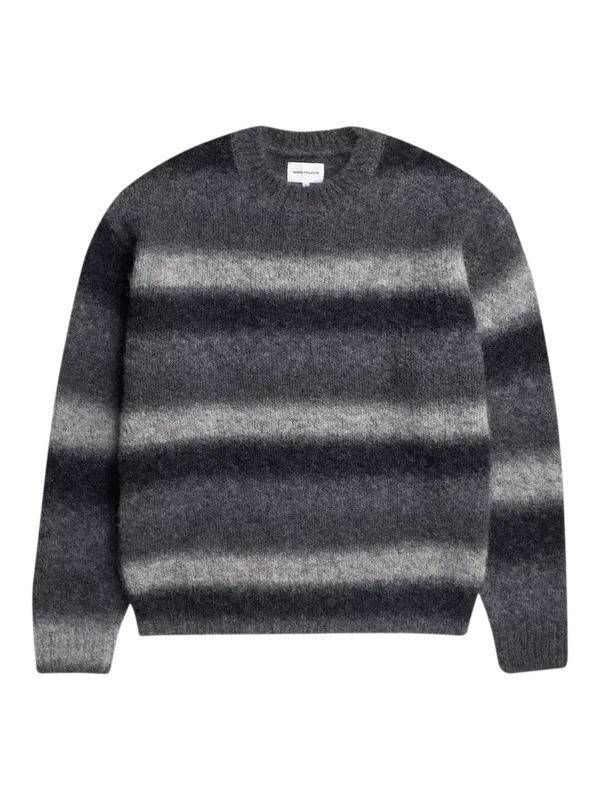 Norse Projects Jonas Gradient Alpaca Wool Blend Sweater, Charcoal Melange