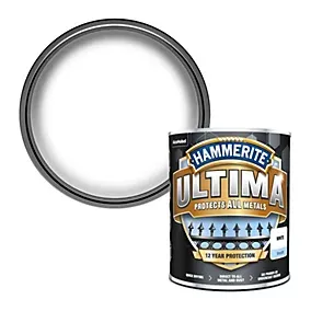 Hammerite Ultima White Gloss Multi-surface Exterior Topcoat Metal paint, 750ml