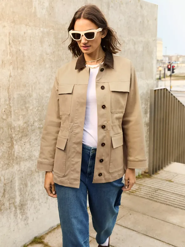 Baukjen Bridie Organic Cotton Rich Field Jacket, Sand