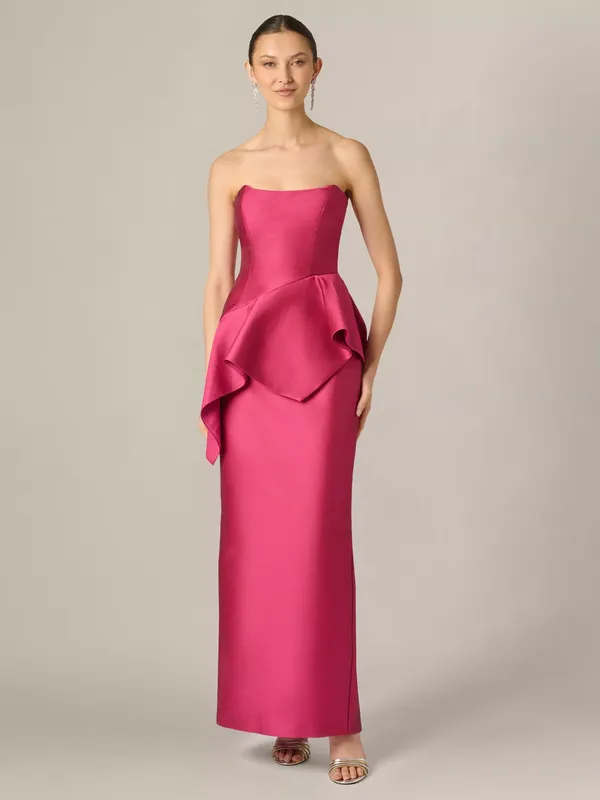 Adrianna Papell Aidan Mattox Pebble Gazar Maxi Dress, Bright Rose