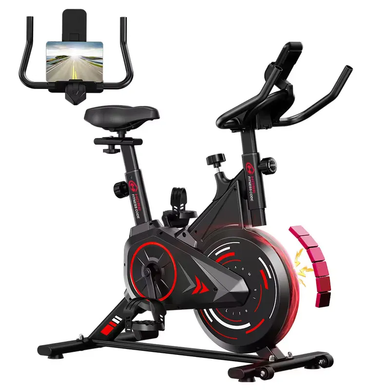 HOMEFITNESSCODE Exercise Bike C1 with 6kg Flywheel, Quiet Belt Drive