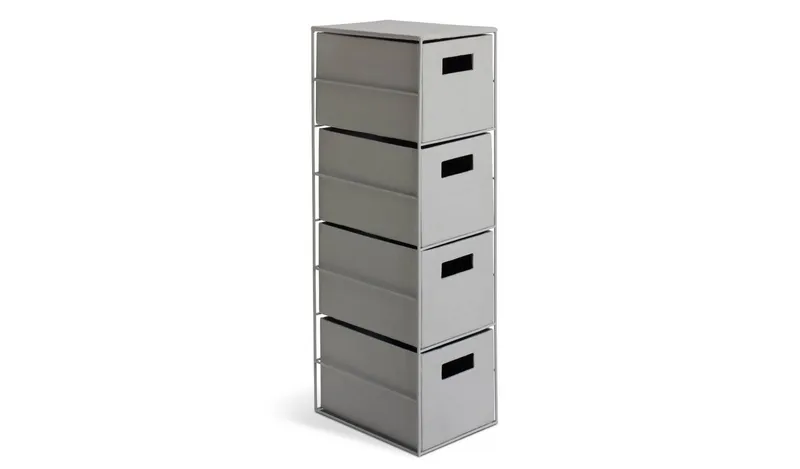 Habitat 4 Drawer Fabric Bathroom Storage Unit - Grey