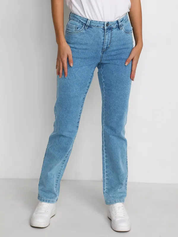 KAFFE Vicky Straight Leg Jeans, Blue Washed Denim
