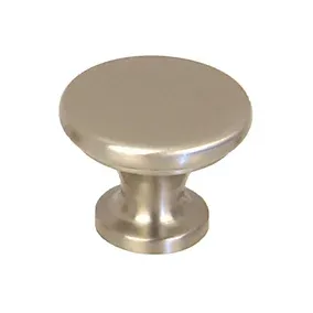 Satin Zinc alloy Nickel effect Round Cabinet Knob (Dia)28.7mm