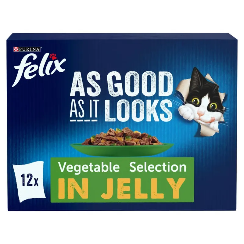 Felix As Good As it Looks Adult Wet Cat Food Veg In Jelly