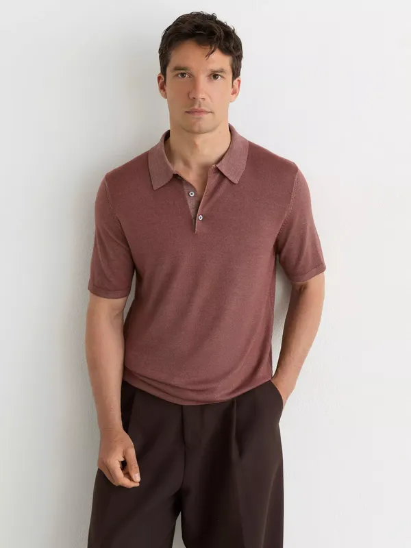 Reiss Jackdaw Wool Polo Shirt, Rose Pink