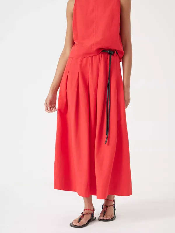 HUSH Ivy Pleated Midi Skirt containing LENZING™ ECOVERO™ Viscose