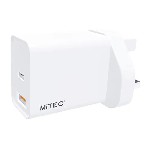 MiTEC MITEC 18W USB-C & USB-A PD MAINS CHARGER WHITE