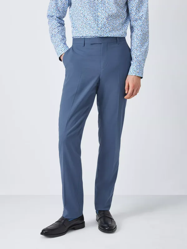 PS Paul Smith Unfinished Hem Tailored Fit Wool Blend Suit Trousers, Light Blue