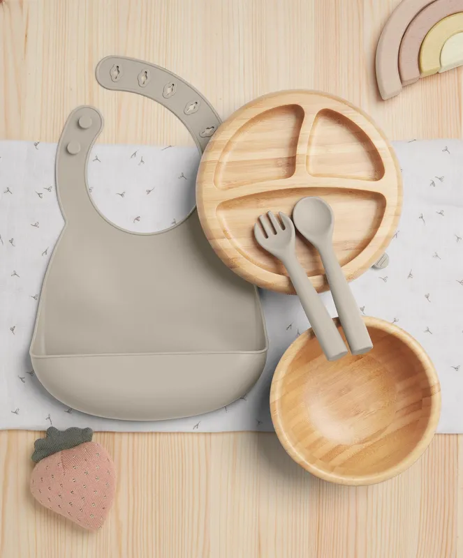 Mamas & Papas First Mealtime Bamboo Set - Truffle