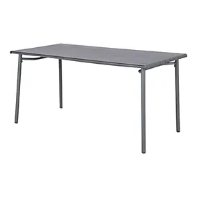 GoodHome Lithari Metal Grey dark shadow 4 seater Rectangular Dining table