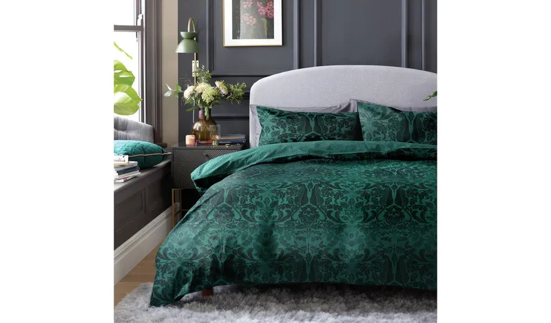 Argos Home Damask Print Green Bedding Set