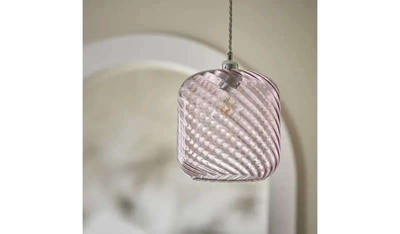 Argos Home Swirl Lilac Glass Easy Fit Lampshade - 20.5cm