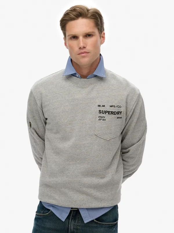 Superdry Utility Loose Sweatshirt, Olive Green