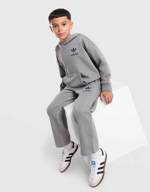 adidas Originals Script Overhead Wide Leg Tracksuit Children