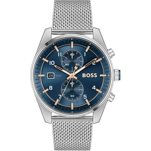 Boss Men's Skytraveller 44mm Chronograph Water Resistant Analogue Quartz Watch