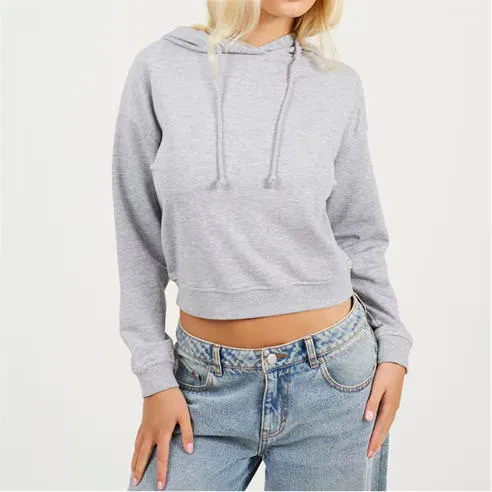 Brave Soul Womens Cropped Hooded Sweatshirt