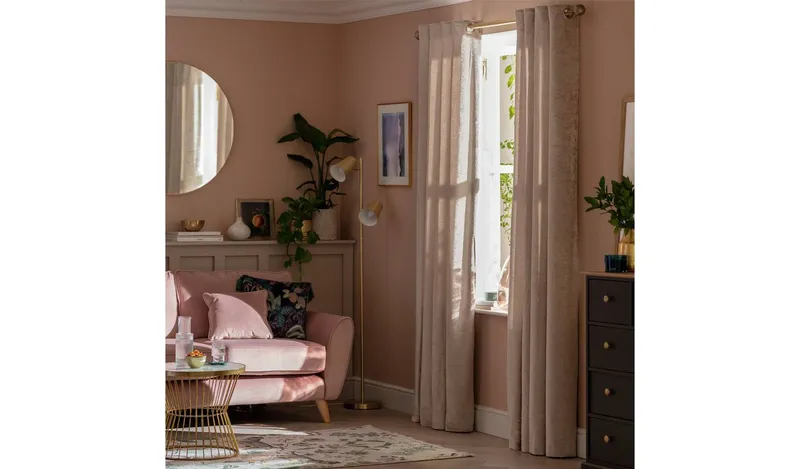 Argos Home Crushed Velvet Lined Eyelet Curtains