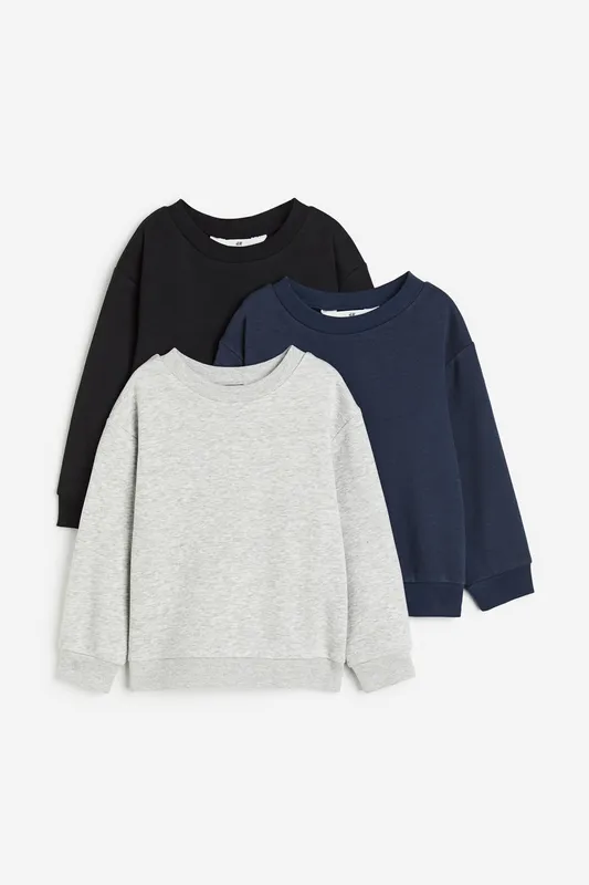 3-pack brushed-inside sweatshirts