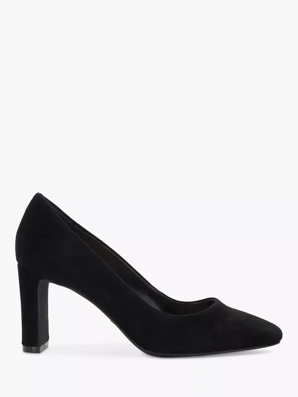 Dune London Arriving Suede Block Heel Court Shoes