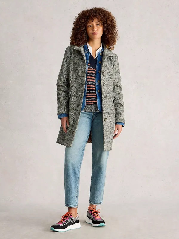 White Stuff Karla Longline Overcoat, Grey
