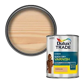 Dulux Trade Quick Dry Clear Gloss Wood varnish, 1L
