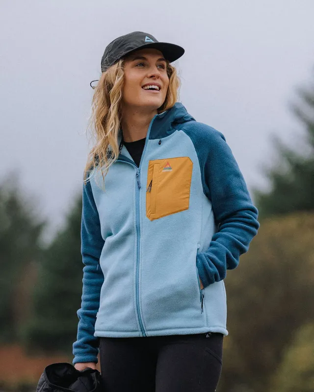 Passenger Clothing Sierrascape Women's Polartec® Fleece Hoodie - Retro Blue/Tidal Blue