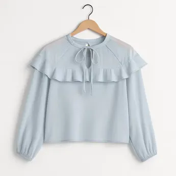 I Saw It First Long Sleeve Ruffle Blouse