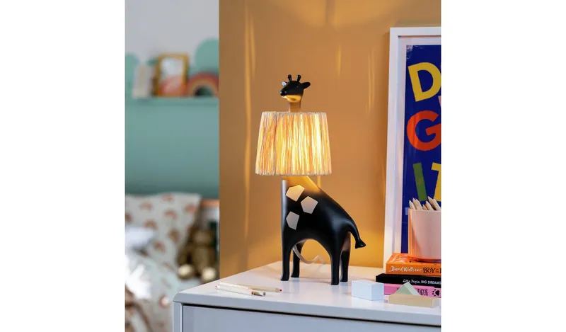 Habitat Kids Giraffe Rattan Table Lamp - Black