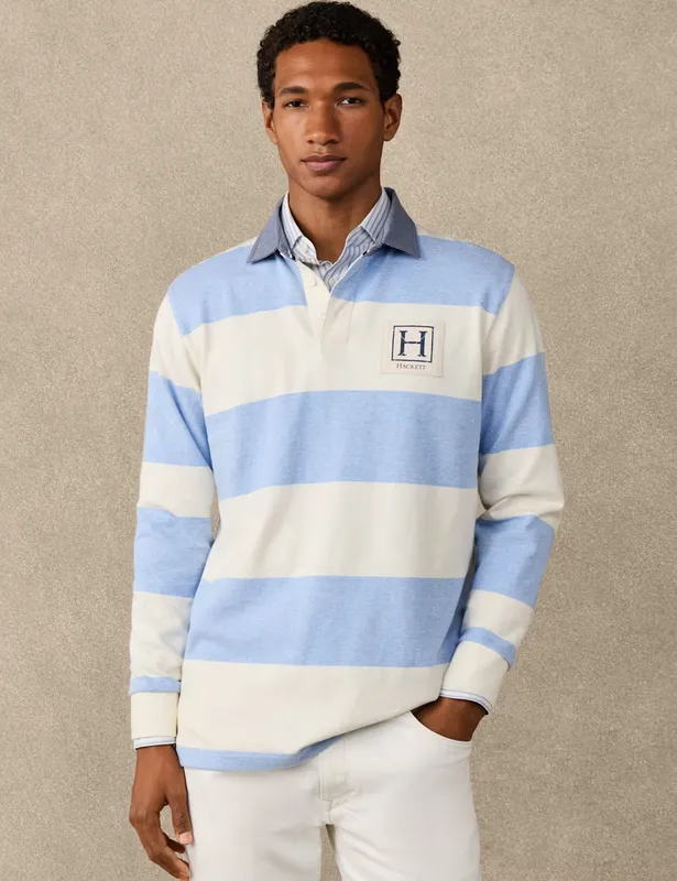 Hackett Pure Cotton Striped Rugby Shirt